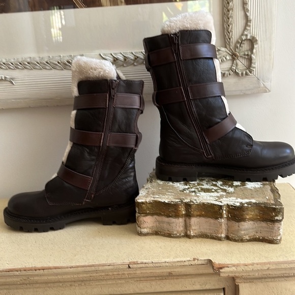 Aldo Mid Calf Faux Shearling Buckle Boots Sz 7 - Picture 7 of 7